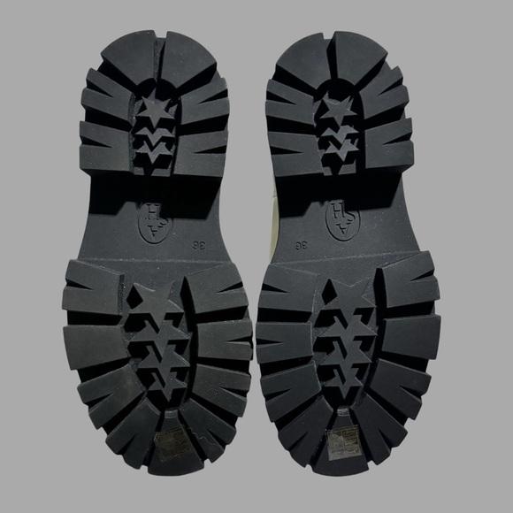 NWT ASH Cream & Black 100% Leather Platform Ankle Boots – Size 5.5 - Picture 5 of 5